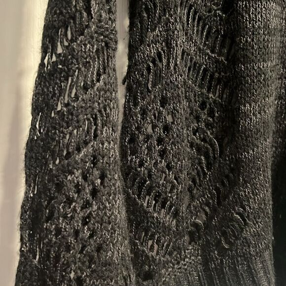 Anthropologie Staring at Stars heathered black Open Knit Sweater - Picture 2 of 6